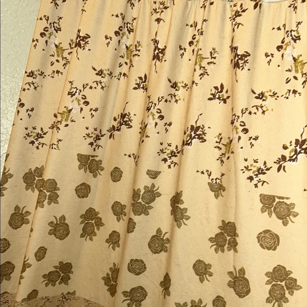 Floral High Low Dress - Cream and Brown - Picture 4 of 6